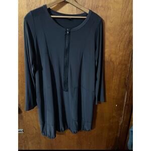 Sun Kim Medium Tunic Dress Athletic Style  Dark Grey Midi